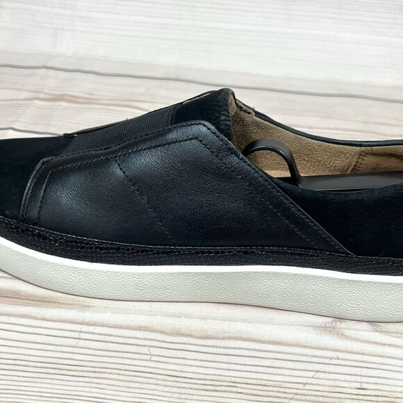 Vionic ZINAH Slip On Sneaker Womens 8 Black Leather Suede Casual Orthotic Shoes - Picture 5 of 15